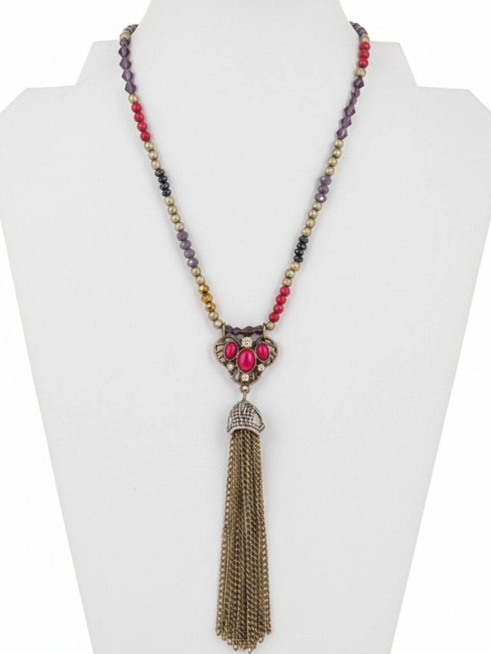 Beaded Tassel Necklace - Picture 2 of 4